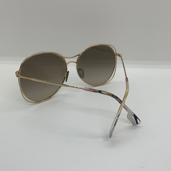 BURBERRY Gold 60mm Gradient Round Sunglasses - Picture 3 of 7